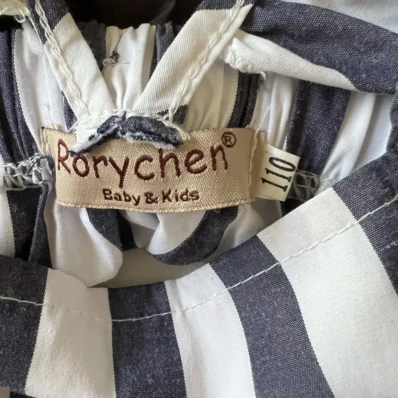 Rory Chen Striped Ruffle Strap Dress Size 3  NWOT - Picture 6 of 6